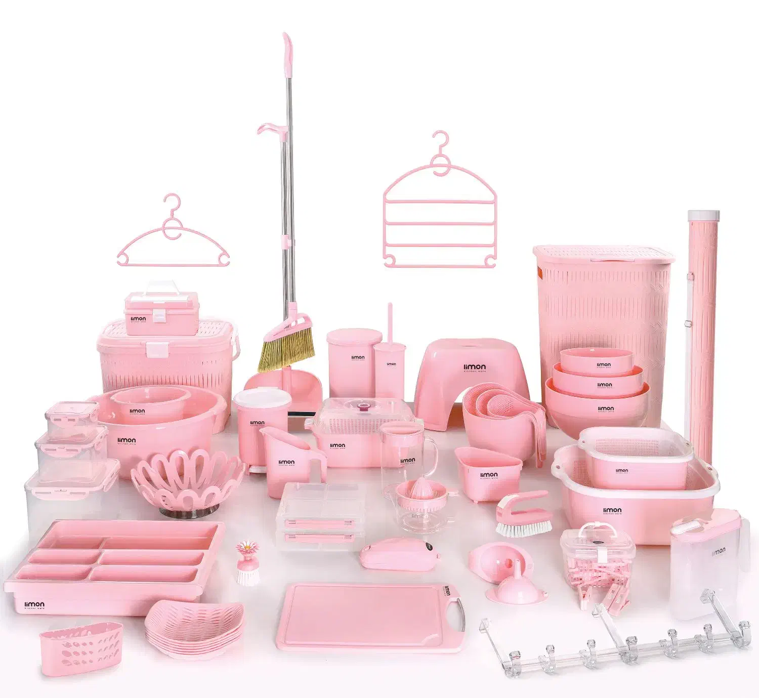 سرویس لیمون جهیزیه آکبند صورتی پاستیلی|ظروف نگهدارنده، پلاستیکی، یک‌بارمصرف|پرند, فاز ۶|دیوار