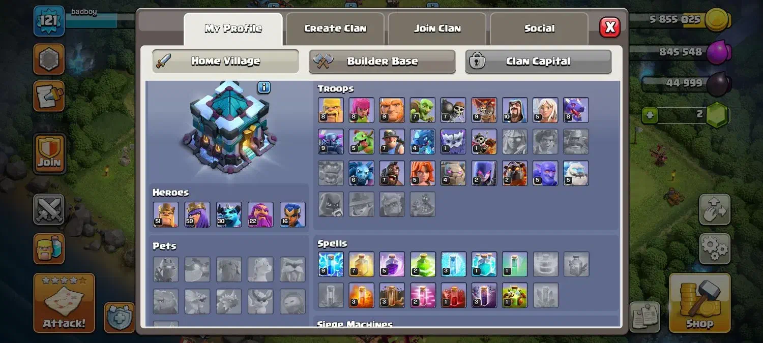 اکانت کلش آف کلنز تان ۱۳|کنسول، بازی ویدئویی و آنلاین|تهران, پردیسان|دیوار