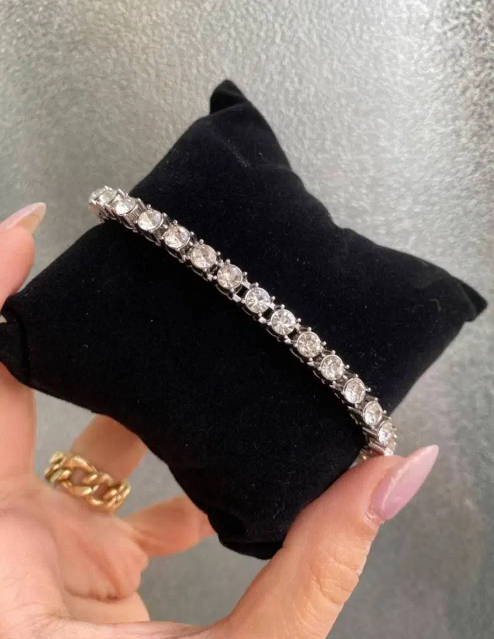 دستبند تنیسی فول نگین رنگ ثابت نو با جعبه|جواهرات|مشهد, شاهد (شهرک غرب)|دیوار