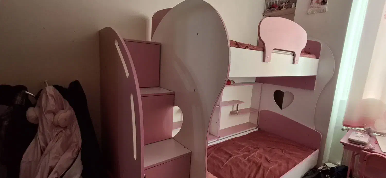 تخت دوطبقه دخترانه|تخت و سرویس خواب|تهران, مقدم|دیوار