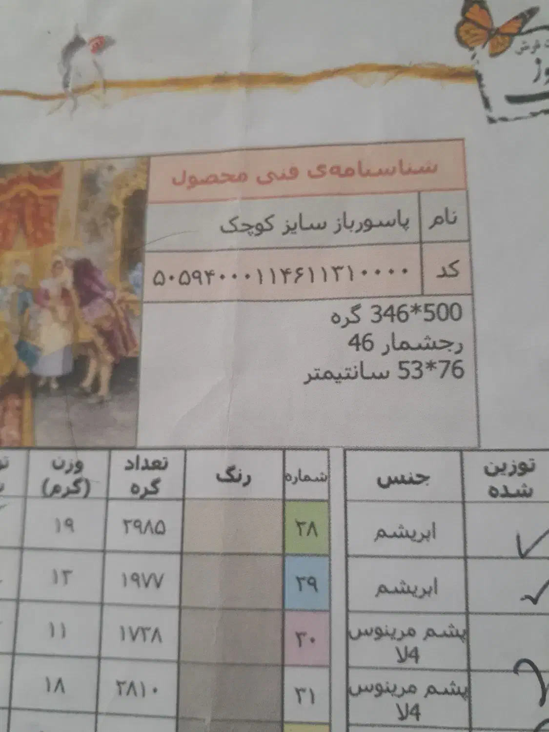 نقشه نمونه نخ|تابلو فرش|کرمانشاه, |دیوار