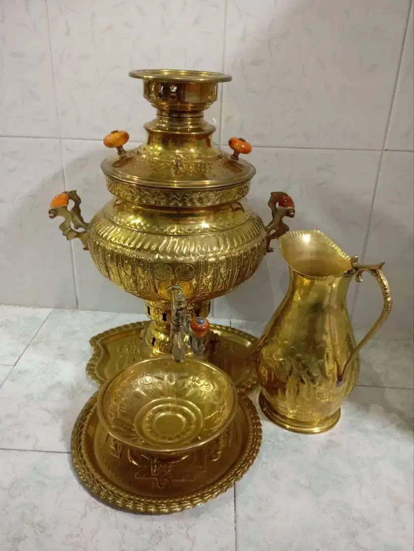 ست سماور برنز زغالی ۸لیتری بزرگ اصل|سماور، چایساز، قهوهساز|بوکان, |دیوار