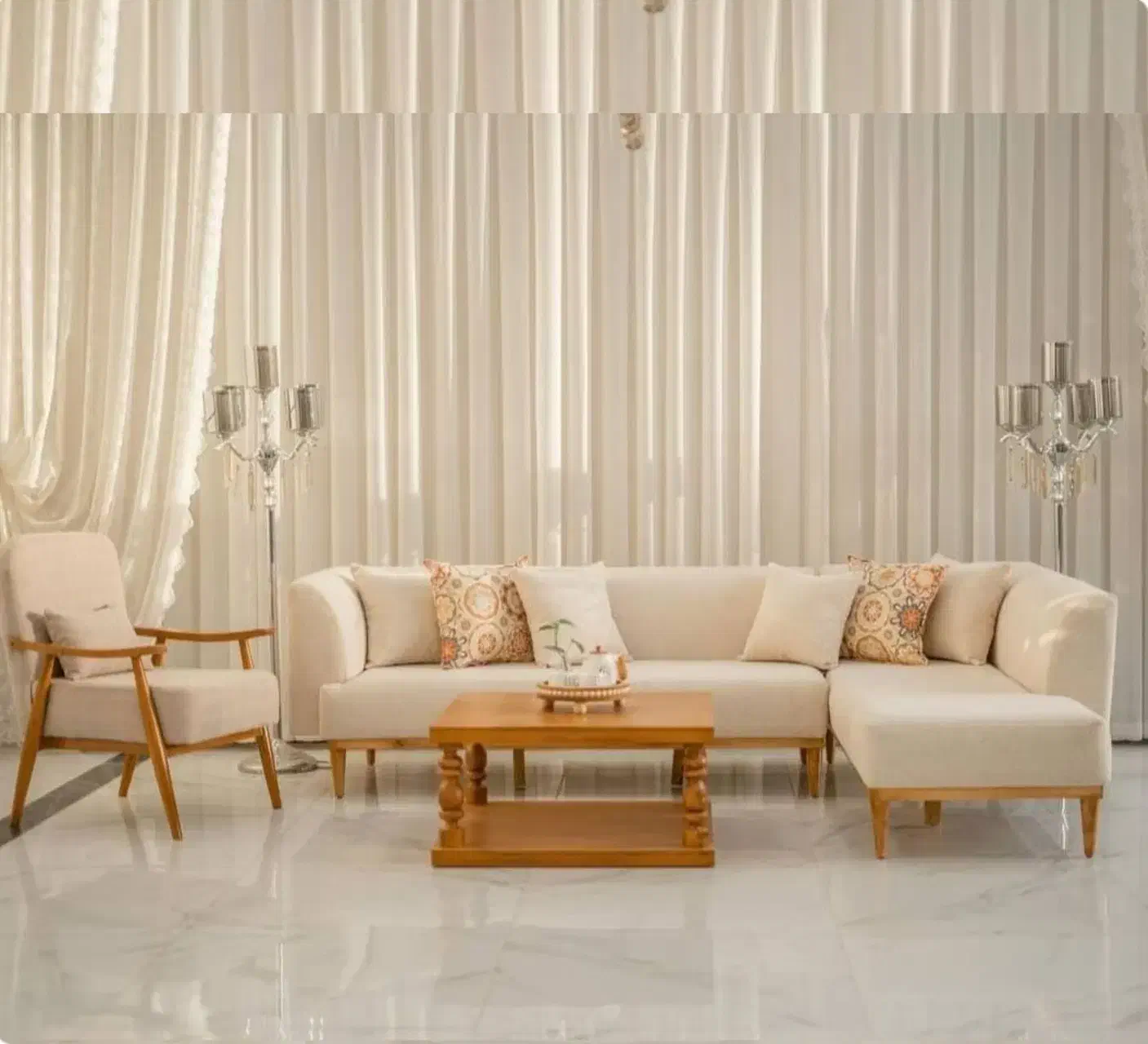 مبل چپگرد و راستگرد راحتی ۶ نفره|مبلمان خانگی و میز عسلی|کرج, محمد آباد|دیوار