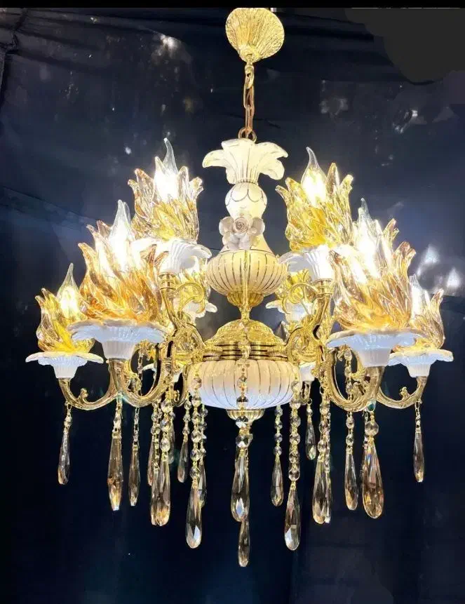 لوستر برنز و سرامیک ترکیبی|لوستر و چراغ آویز|خرمآباد, |دیوار