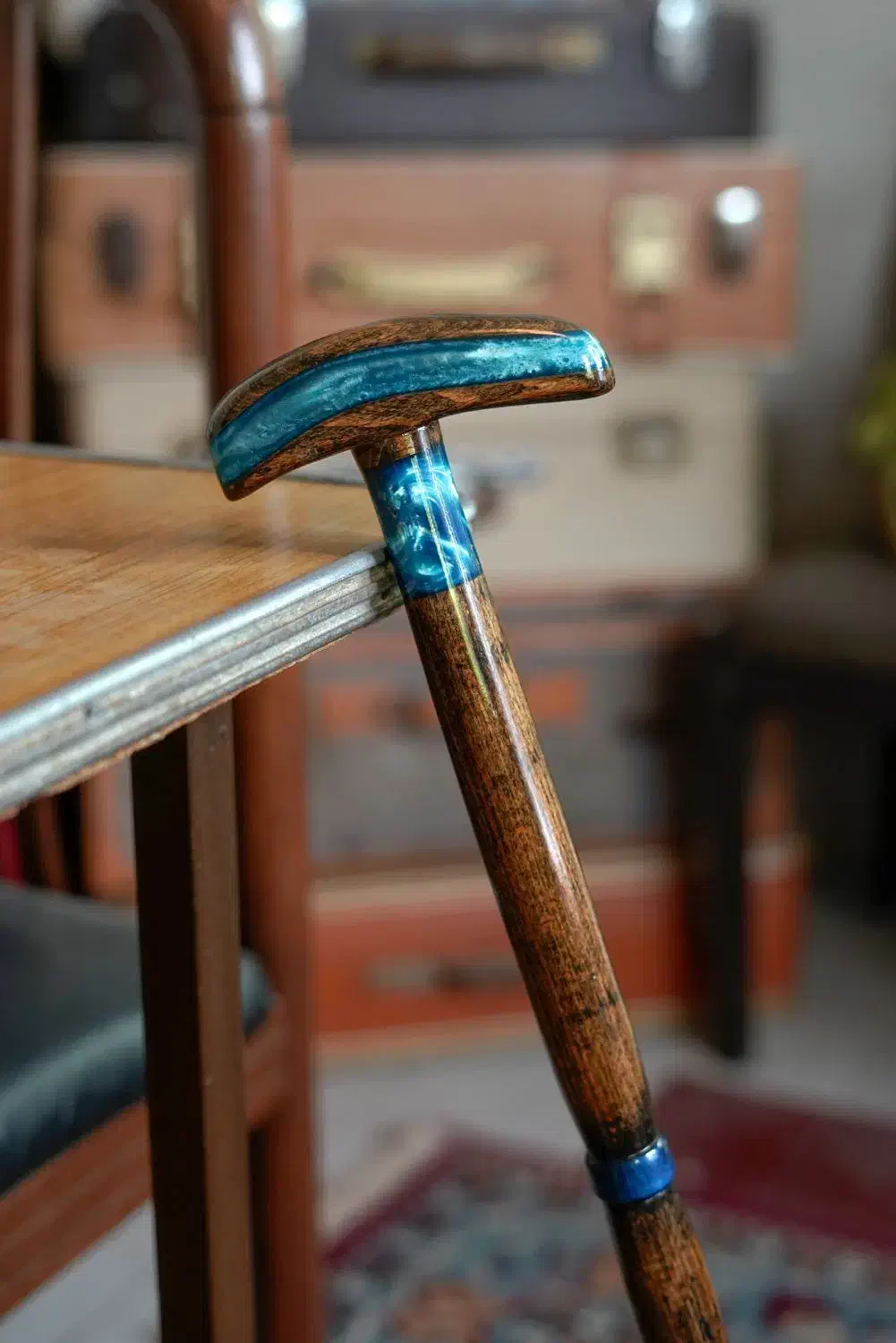 عصا دست ساز چوب و رزین مدل نیلو|آرایشی، بهداشتی، درمانی|اصفهان, باغ زرشک|دیوار