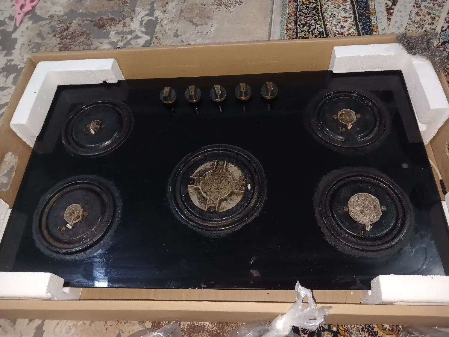 گاز ۵شعله شیشه ای|اجاق گاز و لوازم برقی پخت‌وپز|رشت, رودباری|دیوار