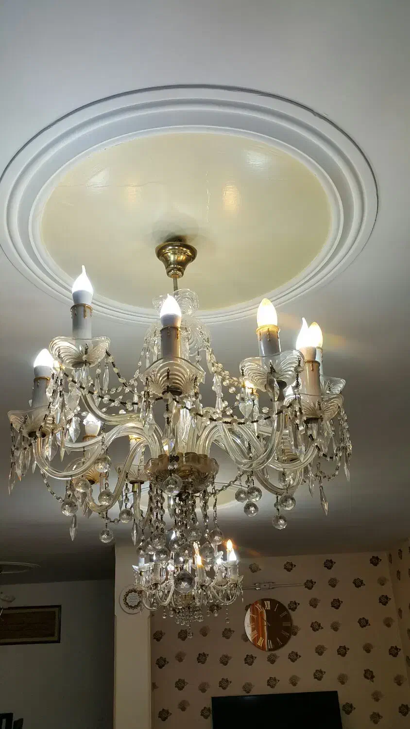 یک جفت لوستر12 شاخه|لوستر و چراغ آویز|اندیشه, اندیشه فاز ۳|دیوار