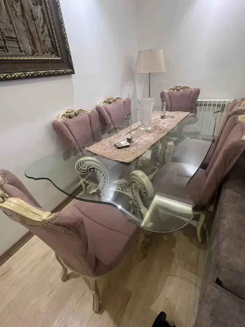 ست کامل مبل استیل ۷نفره + ناهارخوری ۸ نفره|مبلمان خانگی و میز عسلی|تهران, سازمان برنامه شمالی|دیوار