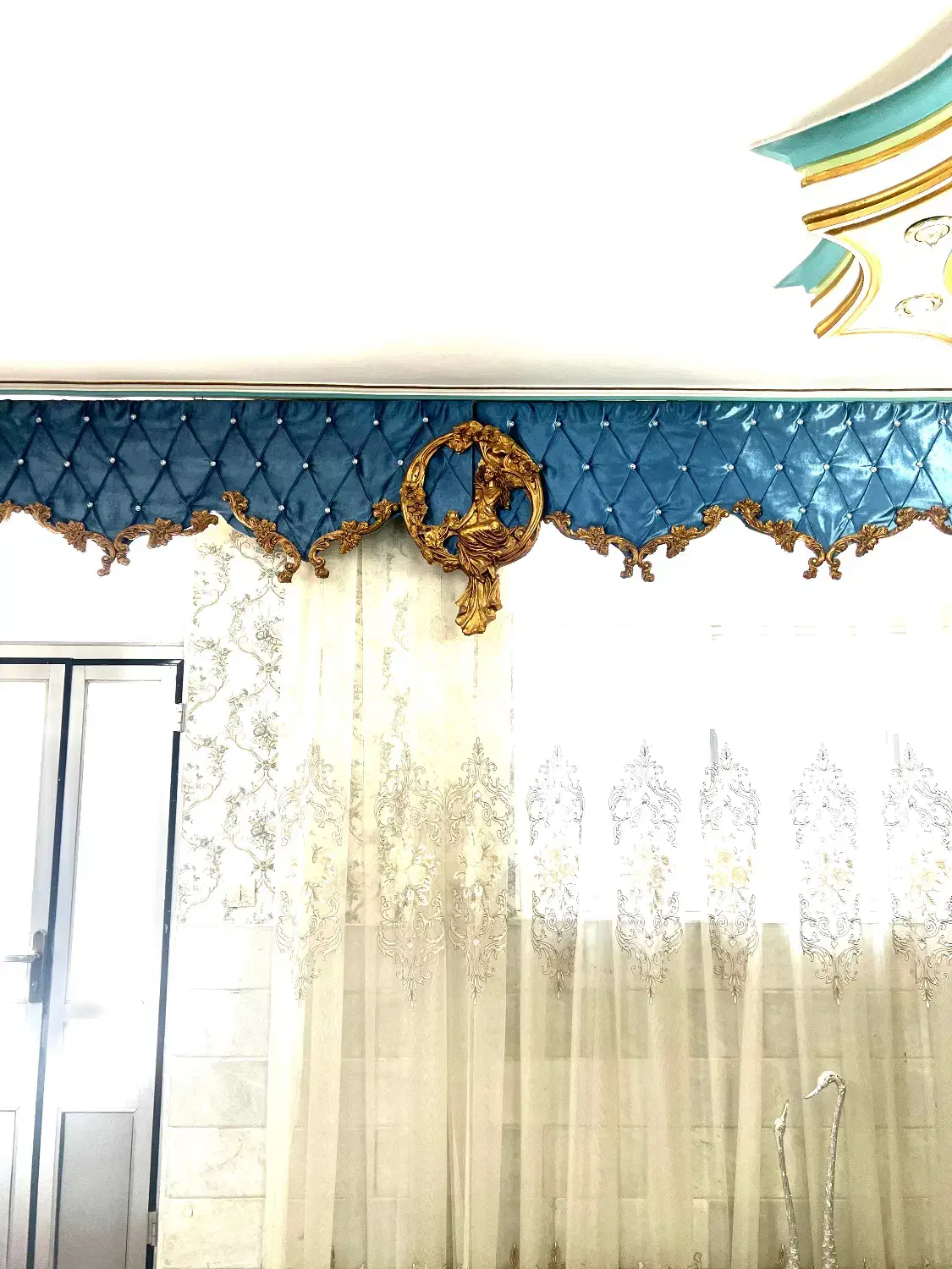 تخته مخمل پرده آبی|پرده، رانر، رومیزی|ورامین, ورامین|دیوار