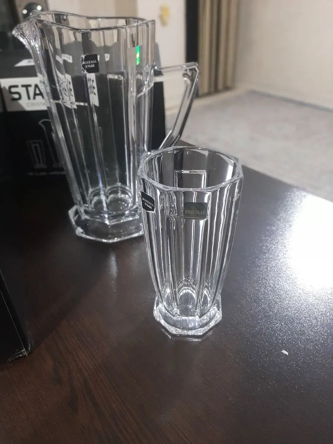 ۲ دست پارچ و لیوان نو با کارتن و ست گل پنبه|ظروف سرو و پذیرایی|ری, سیزده آبان|دیوار