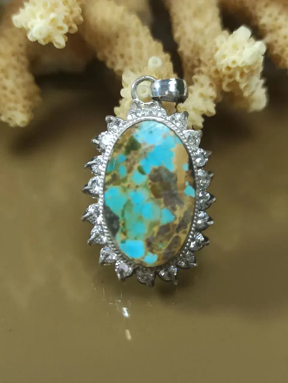 آویز فیروزه نقره زنانه|بدلیجات|بندرلنگه, |دیوار