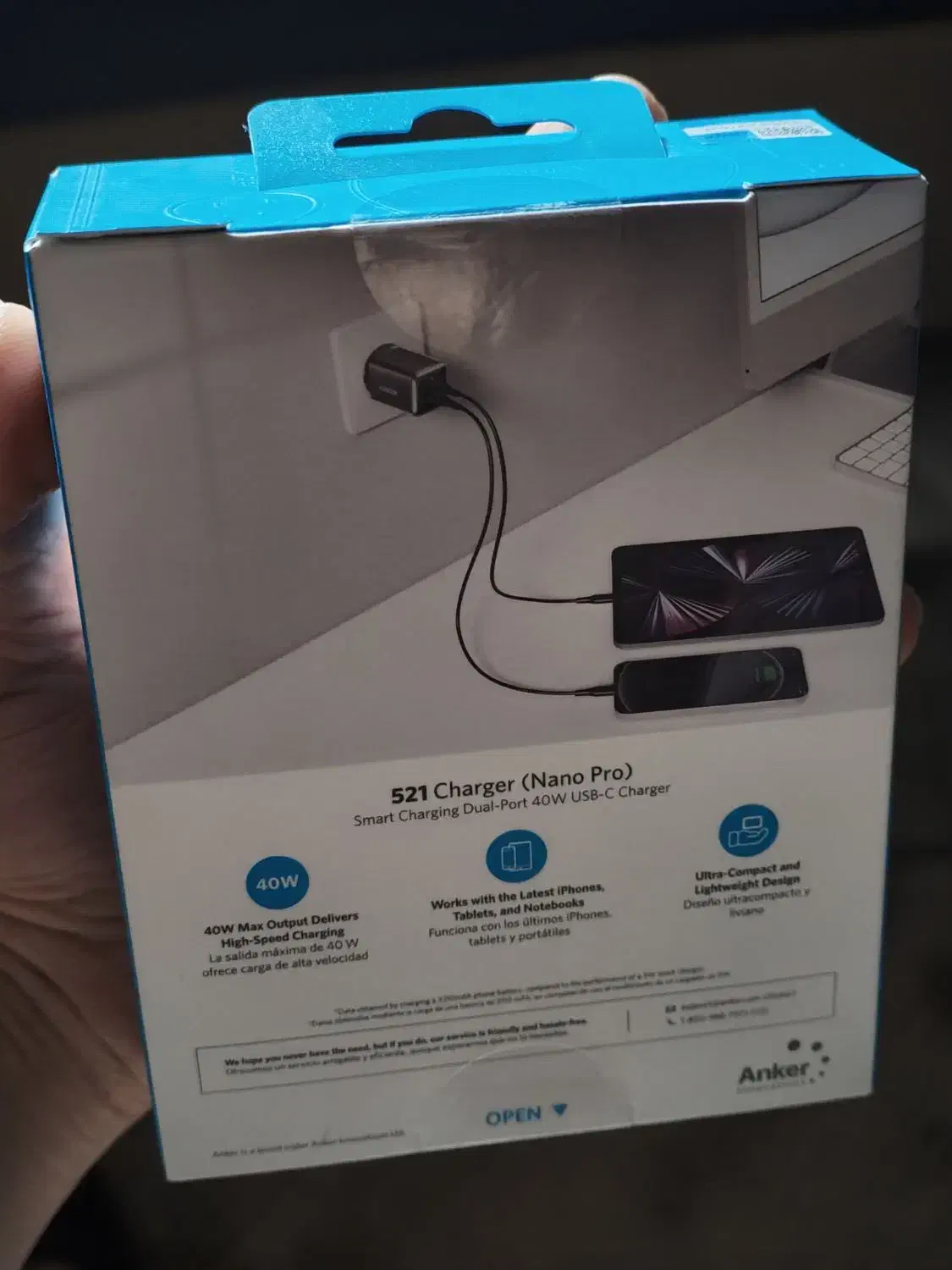 شارژر ۴۰ وات (anker 521 (nano pro|لوازم جانبی موبایل و تبلت|تهران, دهکده المپیک|دیوار