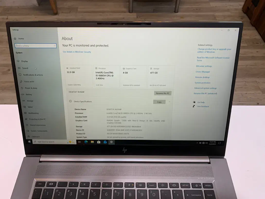 Hp ZBook G7|رایانه همراه|اندیشه, اندیشه فاز ۳|دیوار