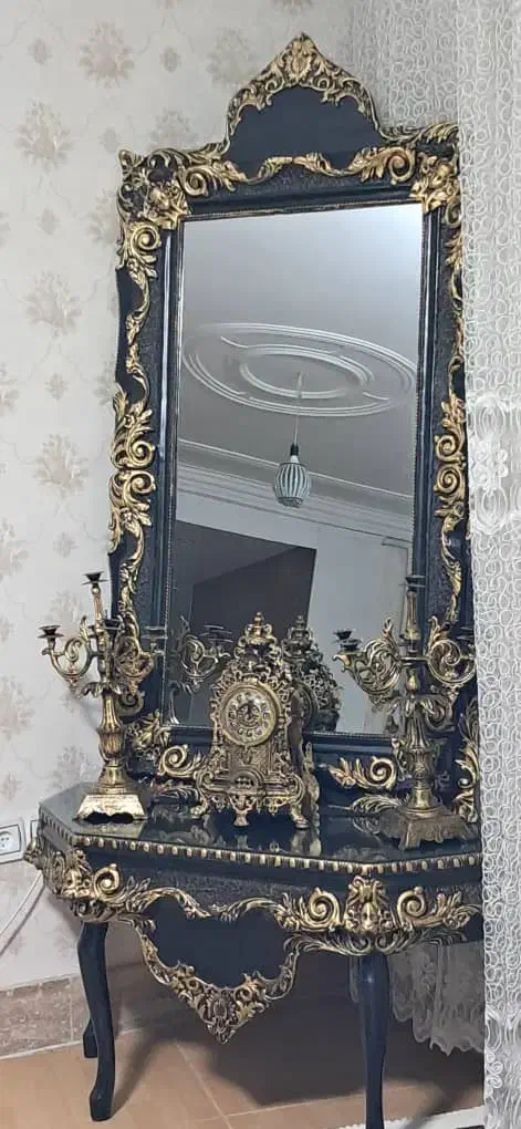 آینه و کنسول و ساعت ایستاده|بوفه، ویترین، کنسول|سنندج, |دیوار