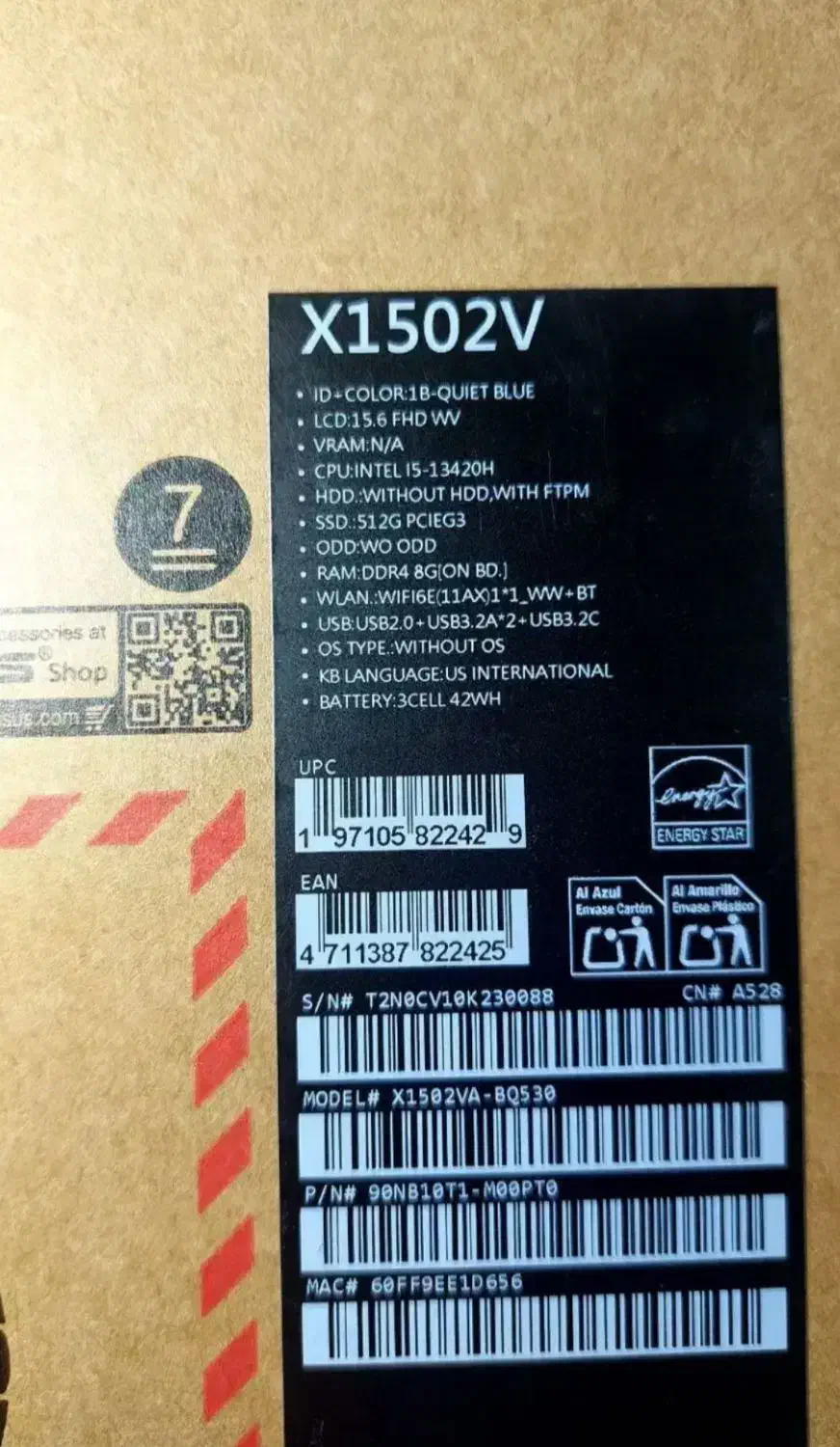 asus vivobook x1502v لب تاب|رایانه همراه|شیراز, قدوسی غربی|دیوار