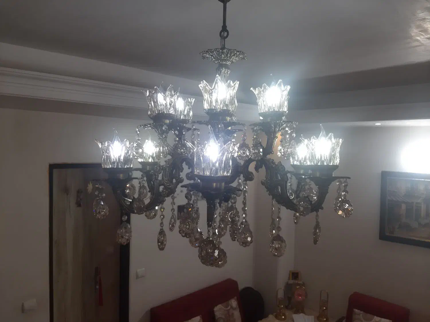 لوستر آلومینیوم۶شاخه۱۲شعله|لوستر و چراغ آویز|تهران, فلاح|دیوار