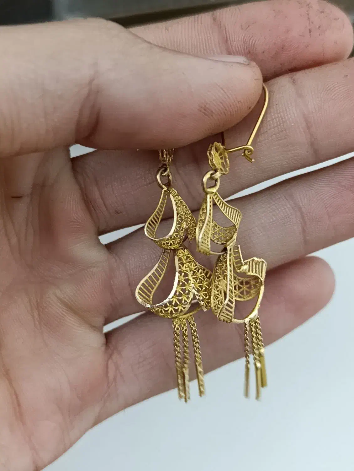 گوشواره طلا به قیمت تابلو.النگو دستبند انگشتر|جواهرات|مشهد, سرافرازان|دیوار