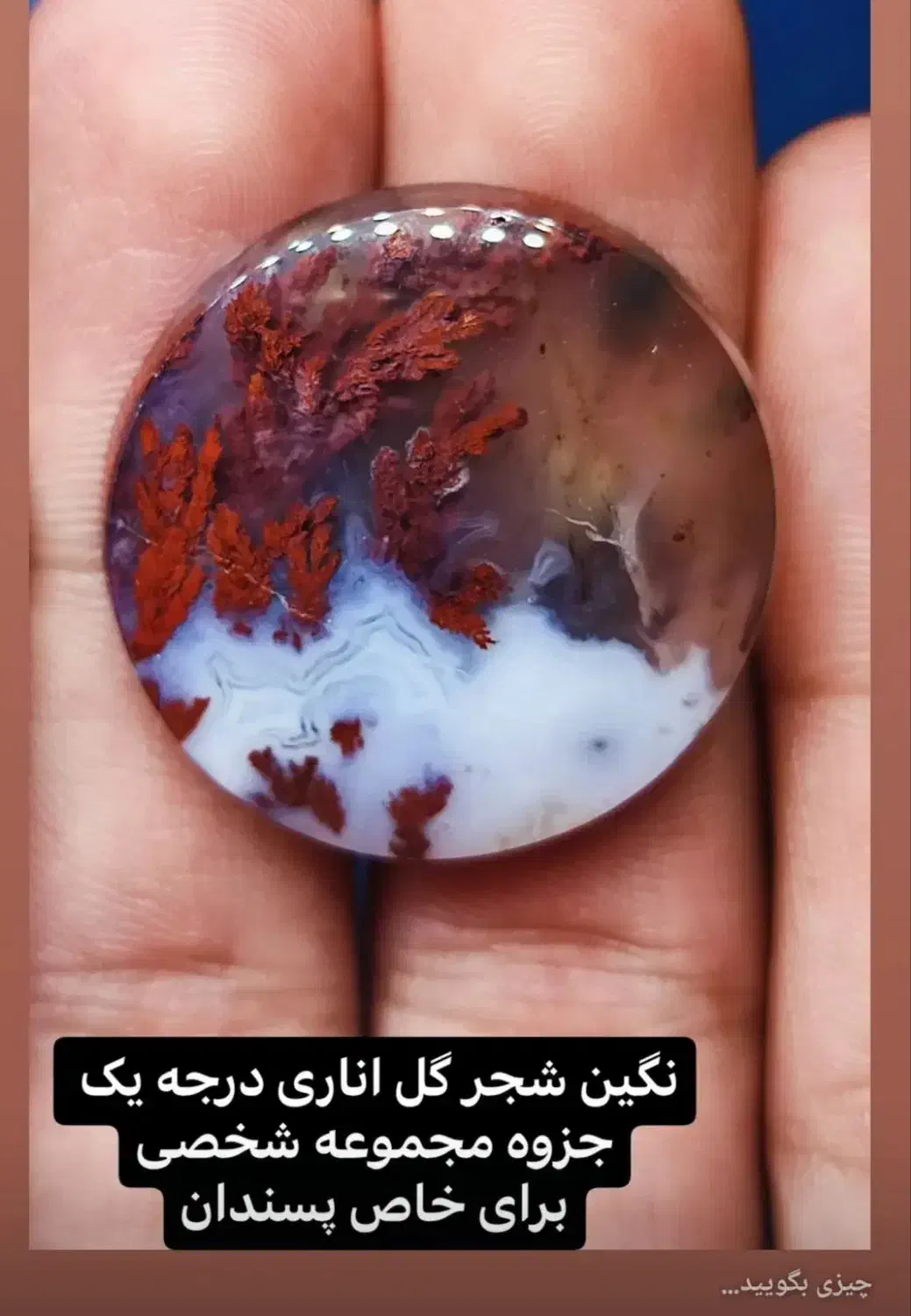 نگین شجر گل اناری معدنی|جواهرات|سرایان, |دیوار