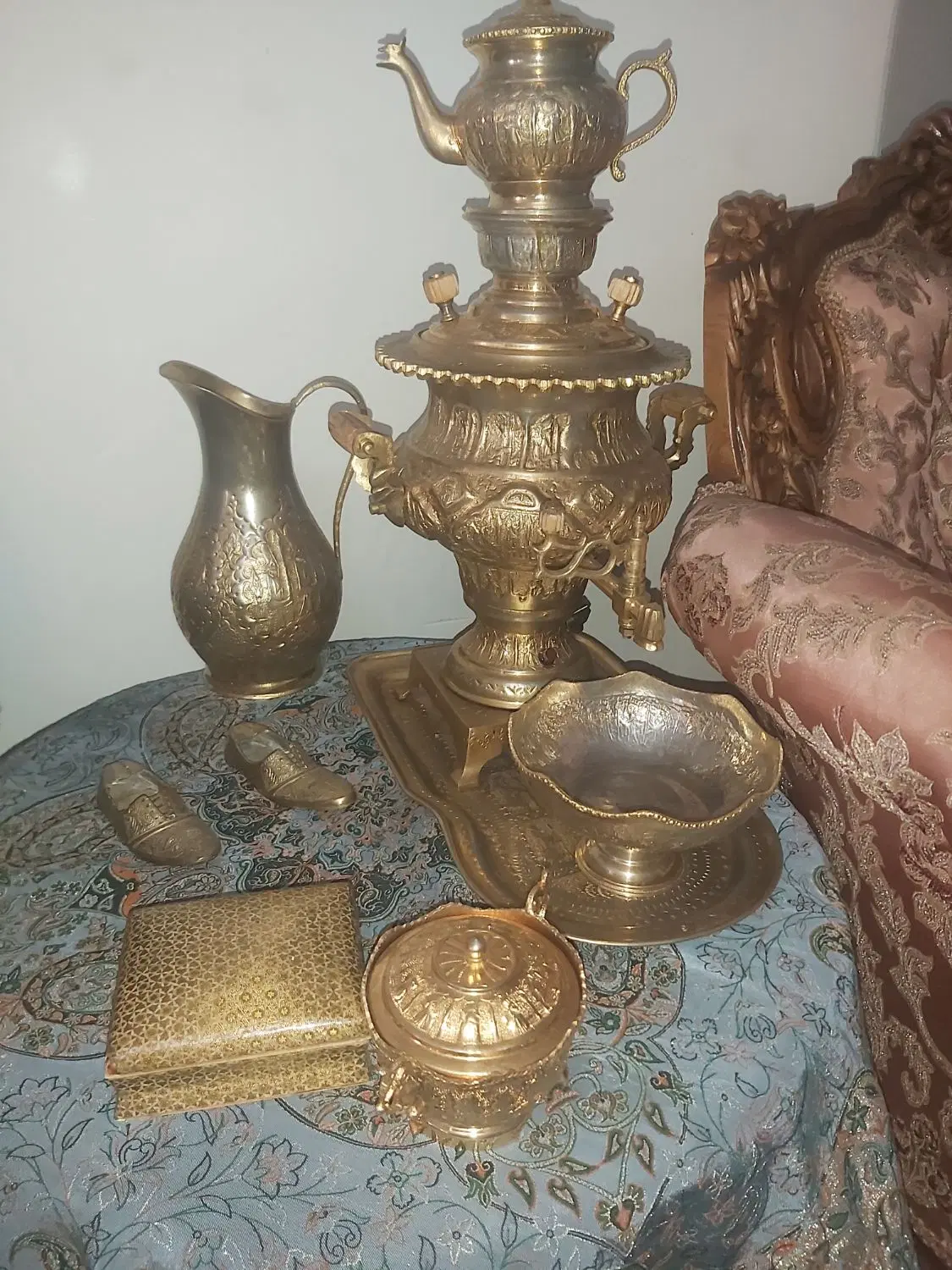 سماور طلایی صنایع دستی|صنایع دستی و سایر لوازم تزئینی|تهران, مهران|دیوار