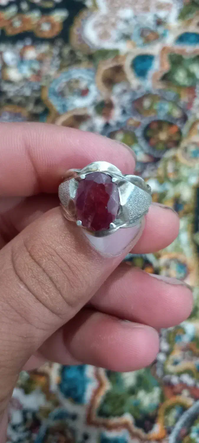 انگشتر شجر قائم و یاقوت سرخ آفریقایی|جواهرات|لاهیجان, بازکیاگوراب|دیوار