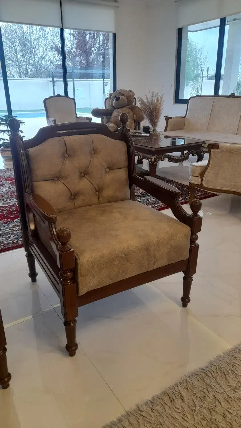 مبلهای مینی مال فرانسوی دسته چوبی|مبلمان خانگی و میز عسلی|ارومیه, |دیوار