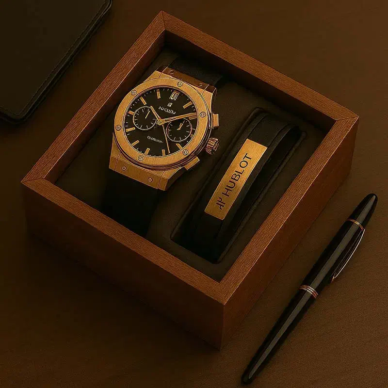 پکیج دستبند پلاک دار+ساعت مچی Hublot|ساعت|بندر ماهشهر, |دیوار