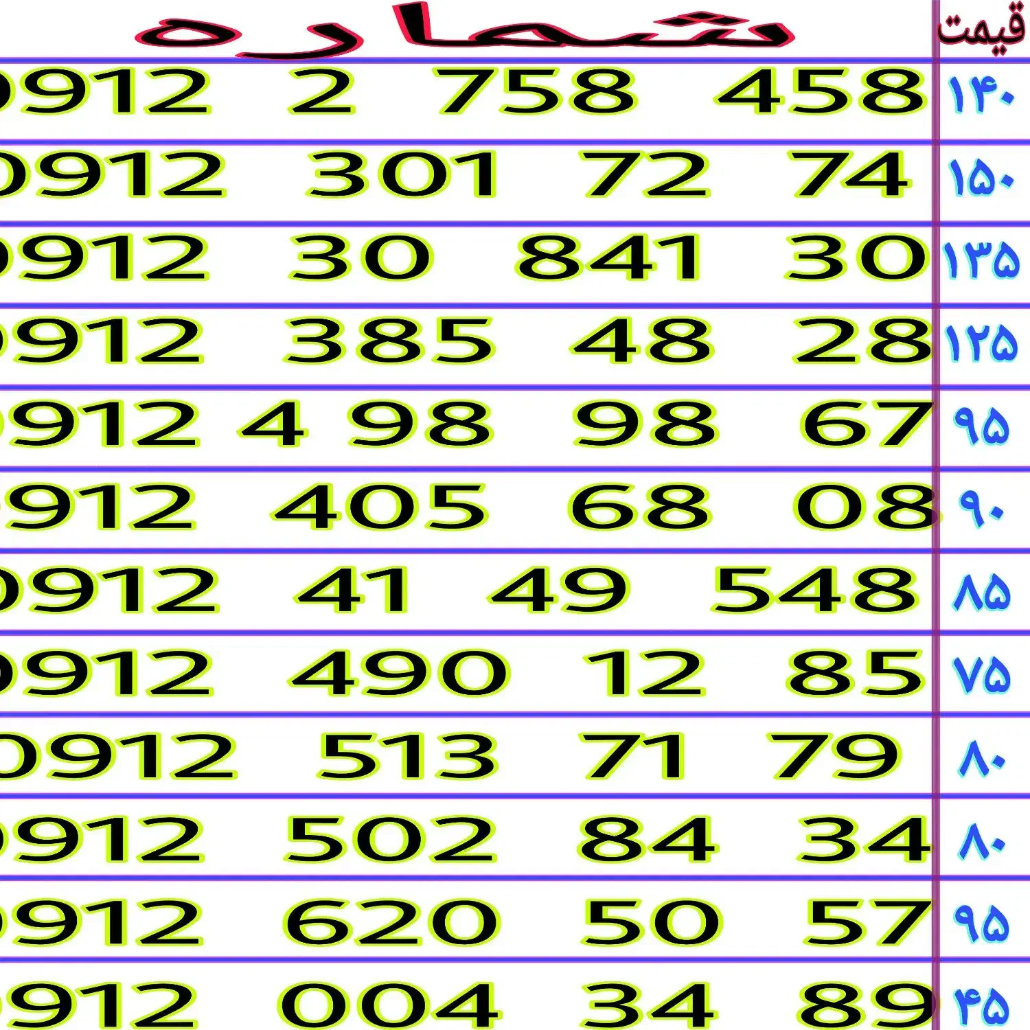 خطوط رند ۹۱۲ نقدی و اقساطی|سیمکارت|تهران, یافتآباد|دیوار