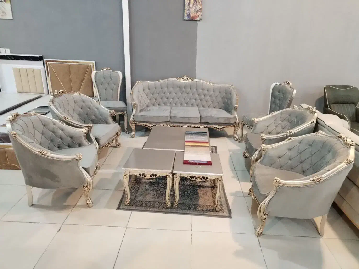 مبل ++ مدل کلاسیک شیک چوب راش پارچه نانو//اقساطی|مبلمان خانگی و میز عسلی|خمینی‌شهر, |دیوار