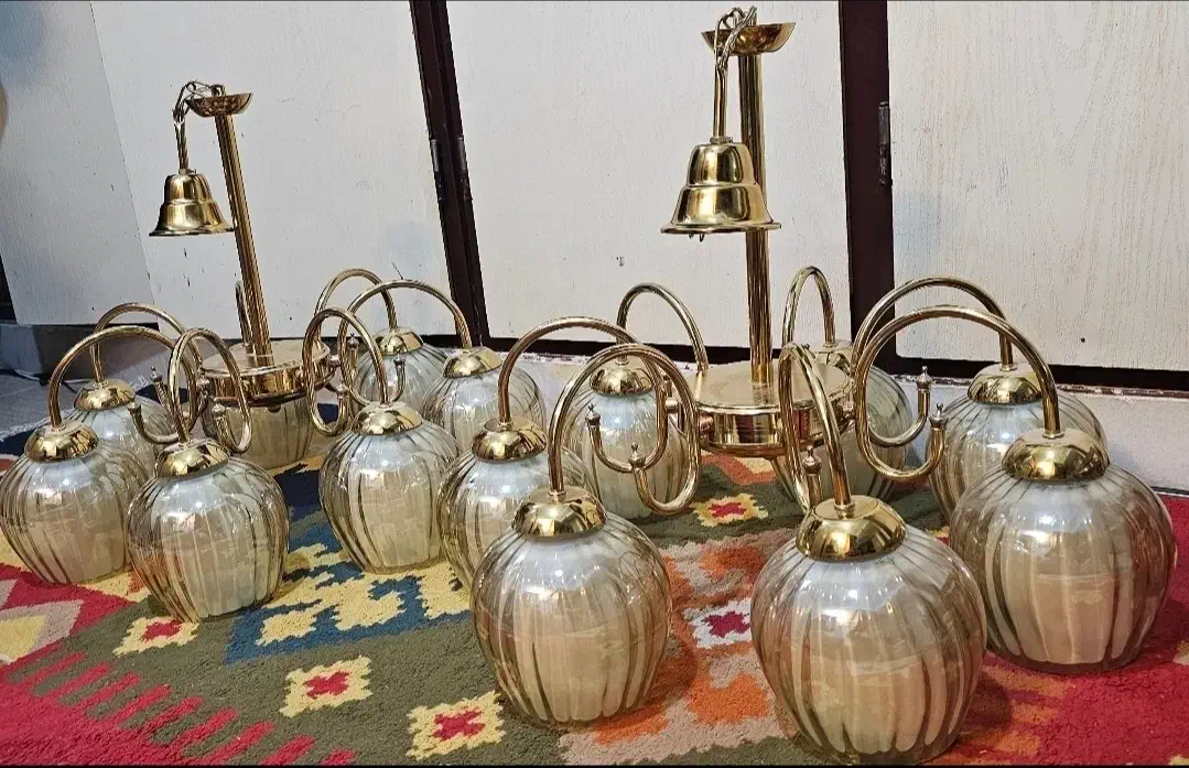فروش دو عدد لوستر ۷ شعله برند چشمه نور|لوستر و چراغ آویز|شیراز, صنایع الکترونیک|دیوار