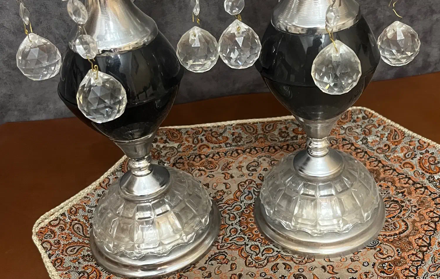 شمعدان کریستالی|صنایع دستی و سایر لوازم تزئینی|قزوین, |دیوار