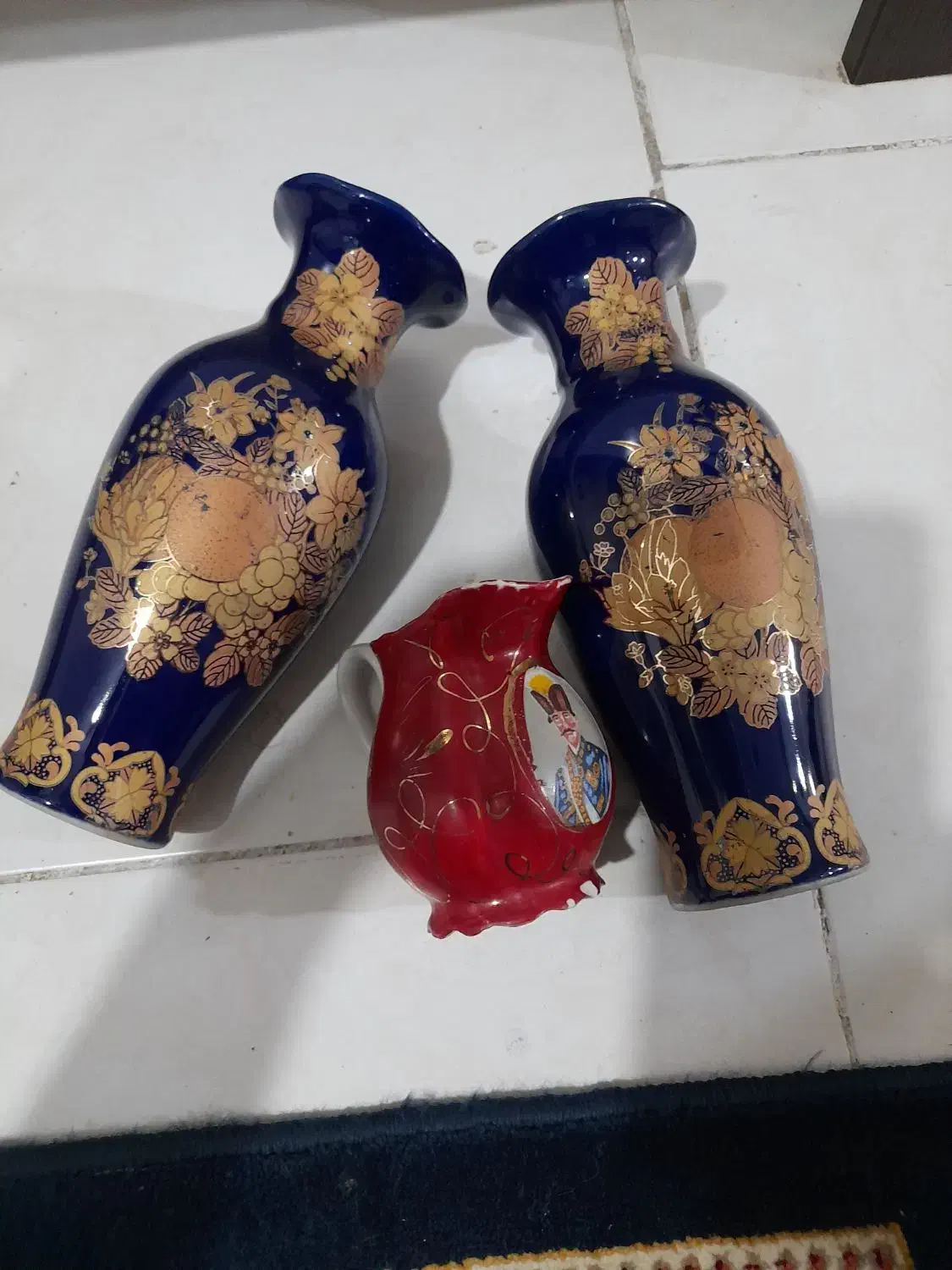 گلدان قدیمی و جای سس قدیمی چینی|صنایع دستی و سایر لوازم تزئینی|مشکیندشت, |دیوار