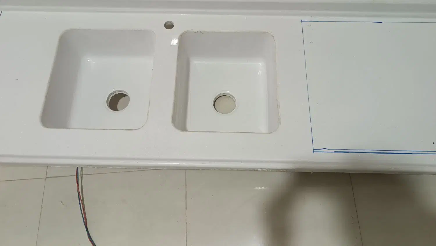 سنگ مصنوعی دو لگنه بهترین جنس وبا کیفیت|لوازم سرویس بهداشتی|سقز, |دیوار