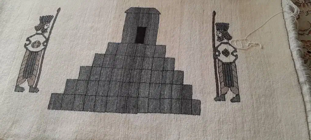 قالیچه فرش دست بافت ریز کاملا محلی|فرش|مرودشت, ژیان|دیوار