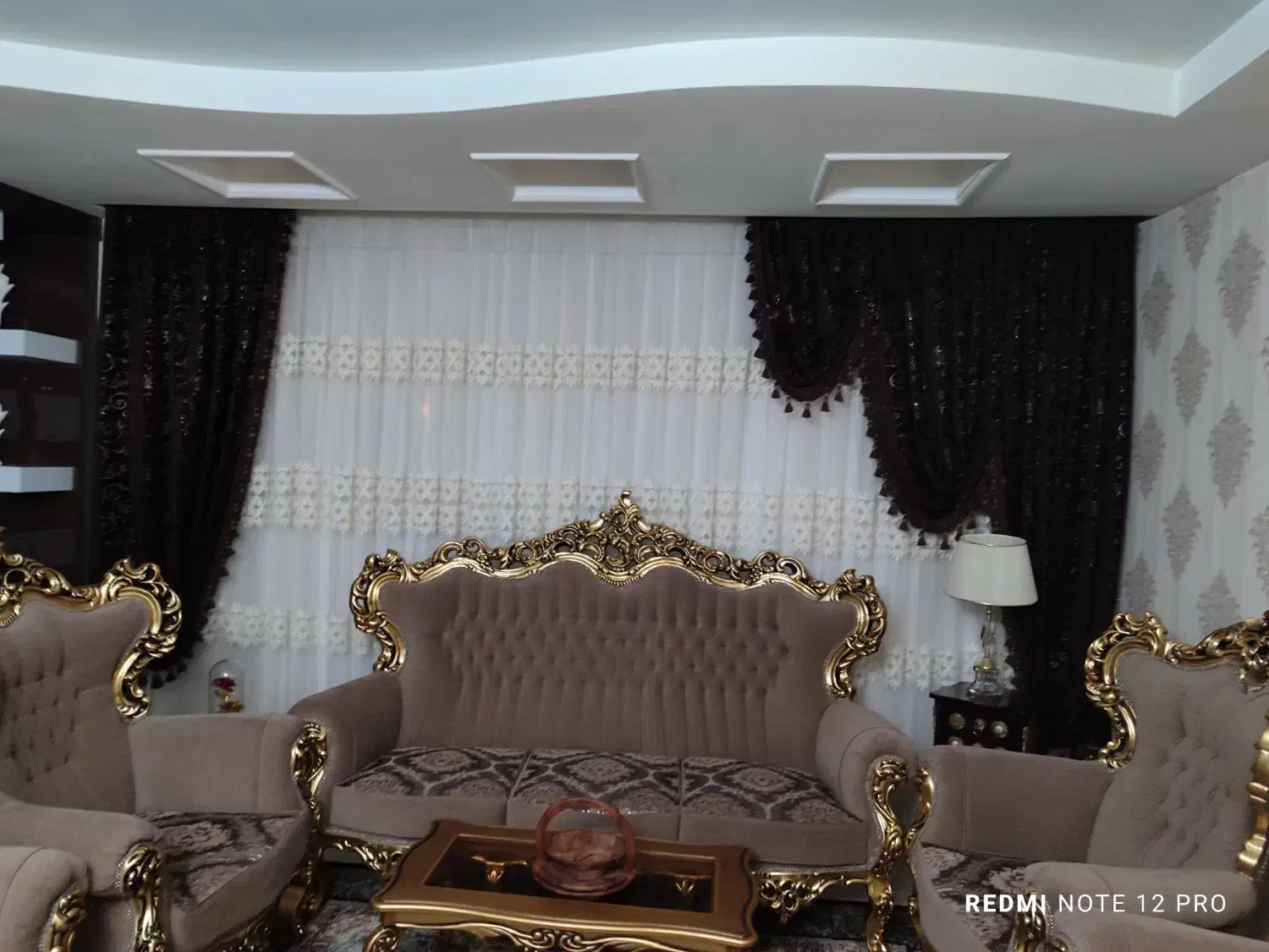 دستک پرده مخمل طرح دار|پرده، رانر، رومیزی|قوچان, |دیوار