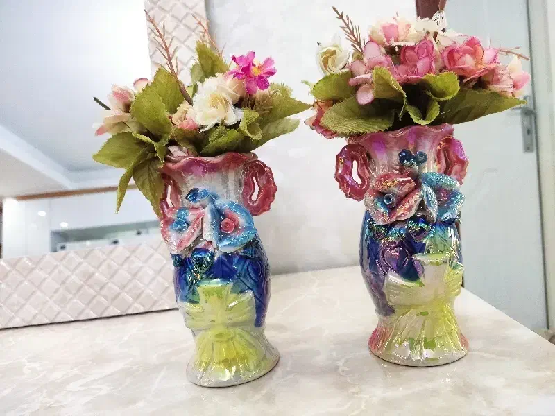 گلدان همراه با گل|صنایع دستی و سایر لوازم تزئینی|کرج, حصارک بالا|دیوار