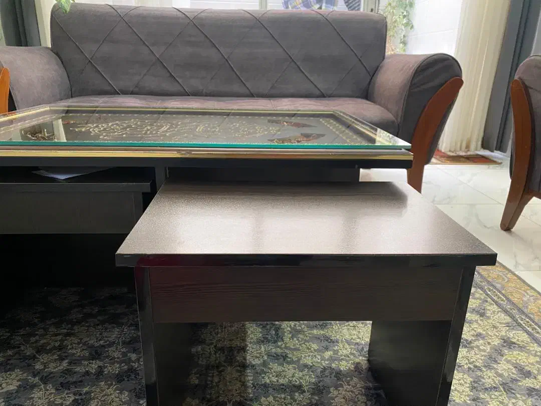 میز جلو مبلی همراه با چهار عسلی تو کار|مبلمان خانگی و میز عسلی|پیر بکران, |دیوار