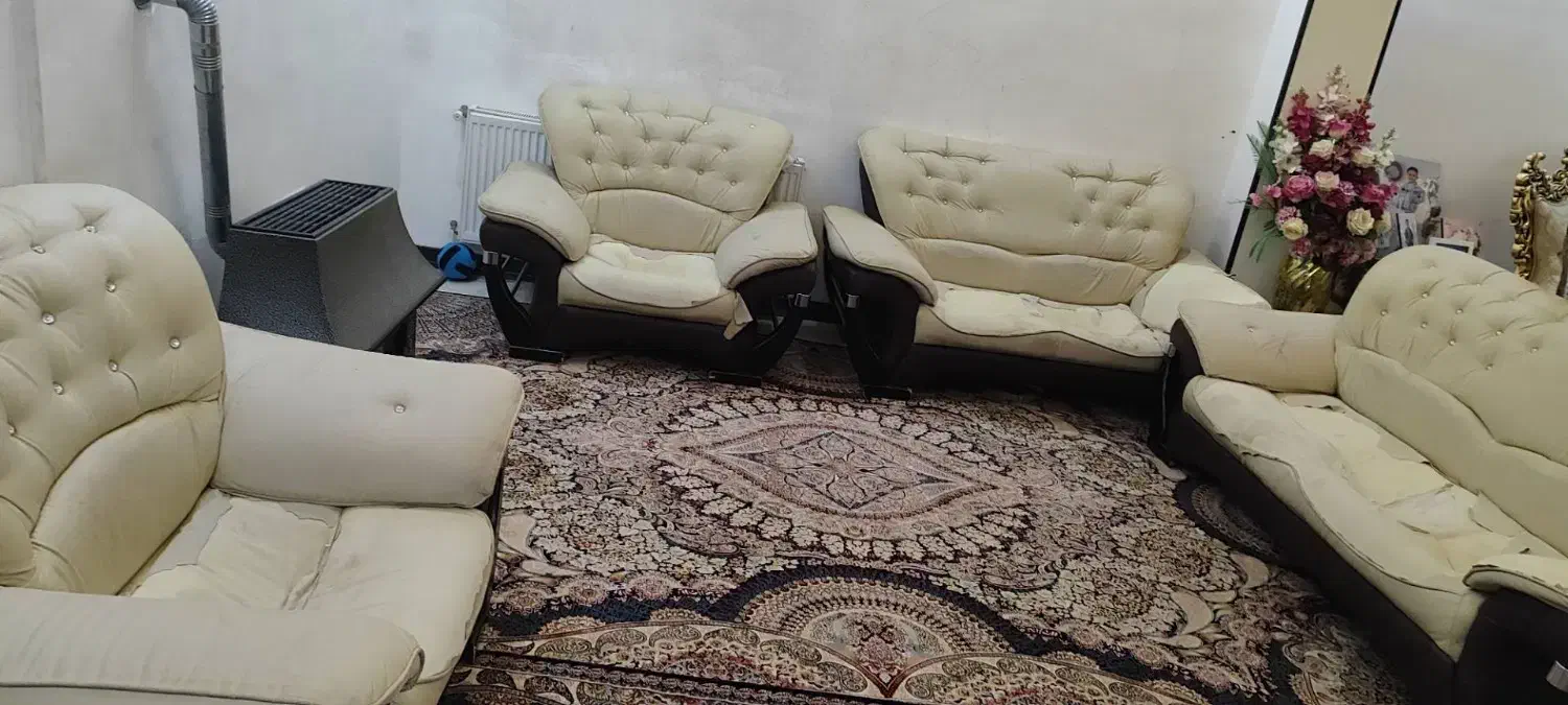 مبل روکش چرم|مبلمان خانگی و میز عسلی|تاکستان, |دیوار