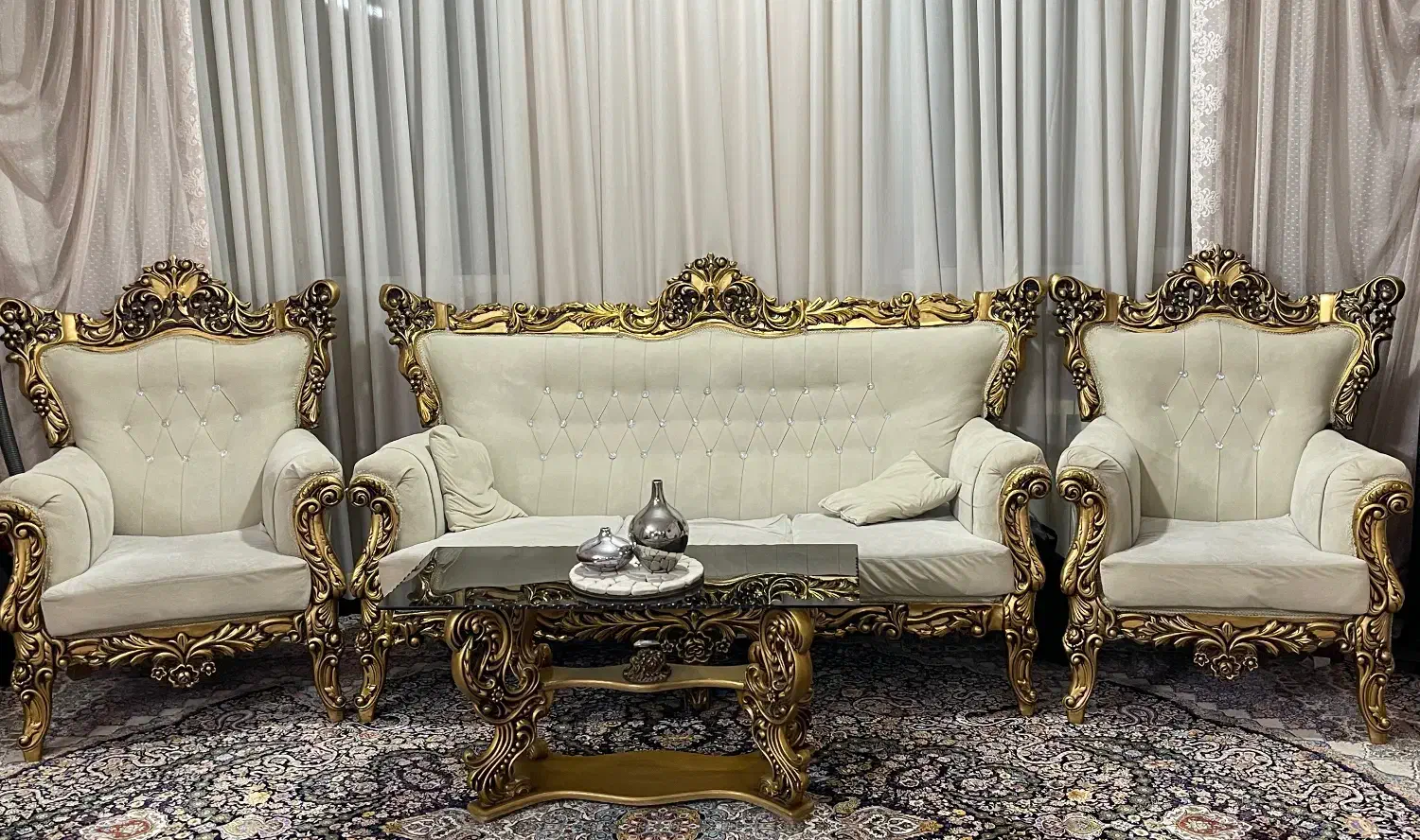 مبل ۸ نفره با دو صندلی میزبان فوریی|مبلمان خانگی و میز عسلی|کهریزک, |دیوار