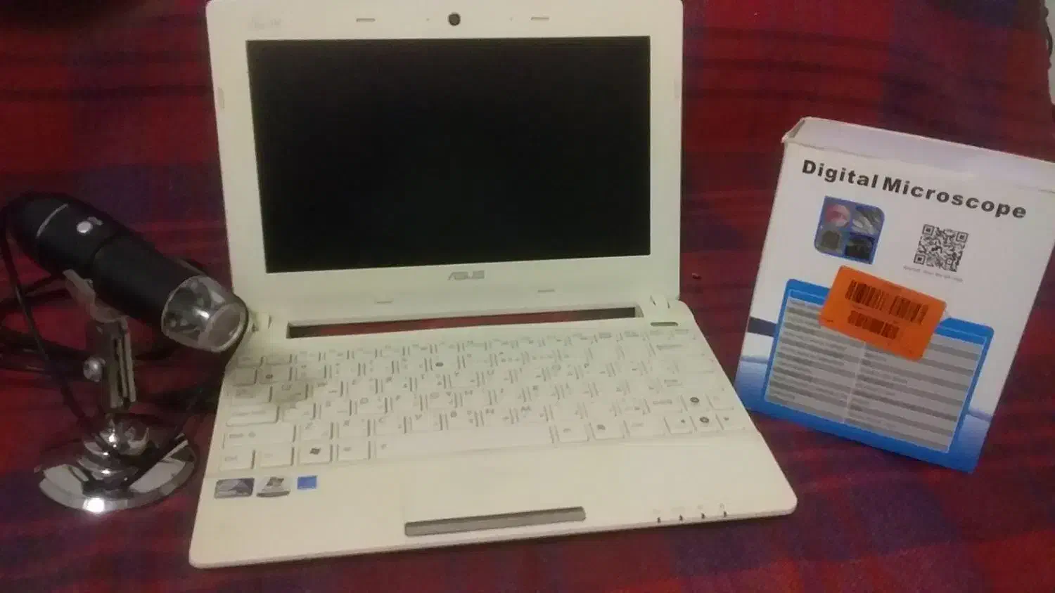 لب تاپ ASUSبا میکروسکوب دیجیتال|رایانه همراه|کیش, |دیوار