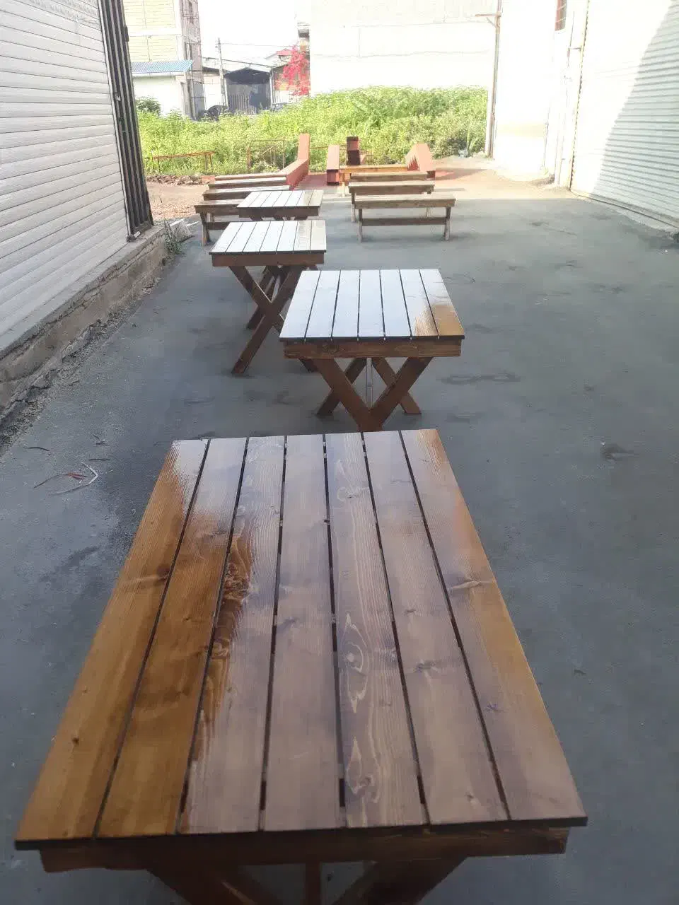 میز و نیمک چوب روسی|صندلی و نیمکت|عباسآباد, |دیوار