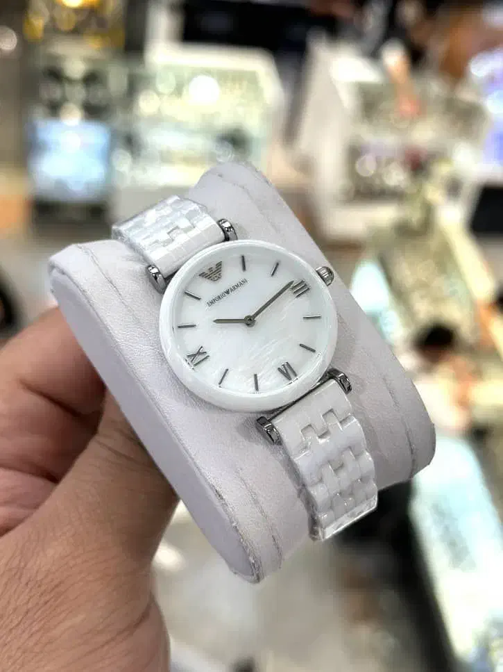 ساعت سرامیکی سفید زنانه امپریو آرمانی ژاپن|ساعت|کرمان, |دیوار