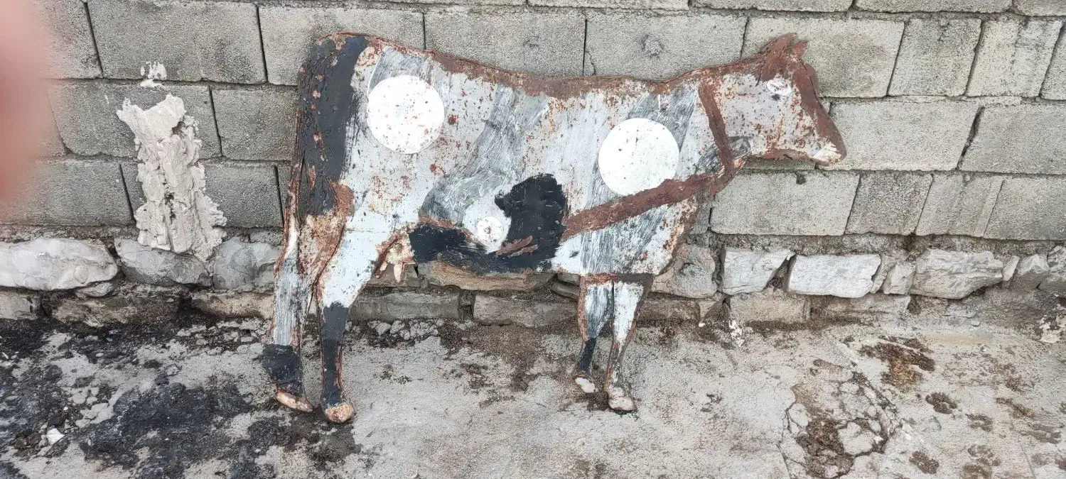 مجسمه گاو فلزی|مجسمه، تندیس، ماکت|کرمانشاه, |دیوار