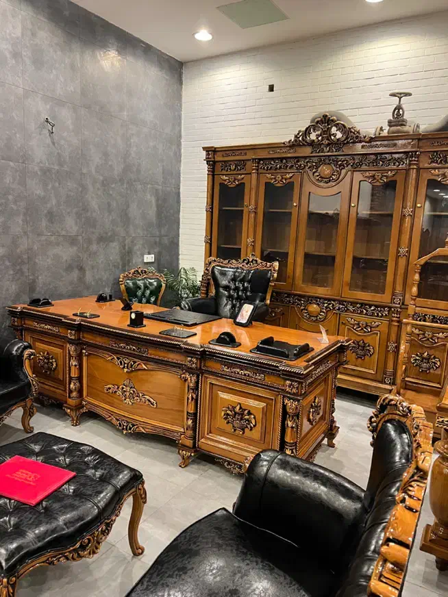 مبلمان اداری کلاسیک میزمدیریت ۲۶۰کتابخانه ۲۸۰فندقی|دفتر کار|تهران, شهرک شریفی|دیوار