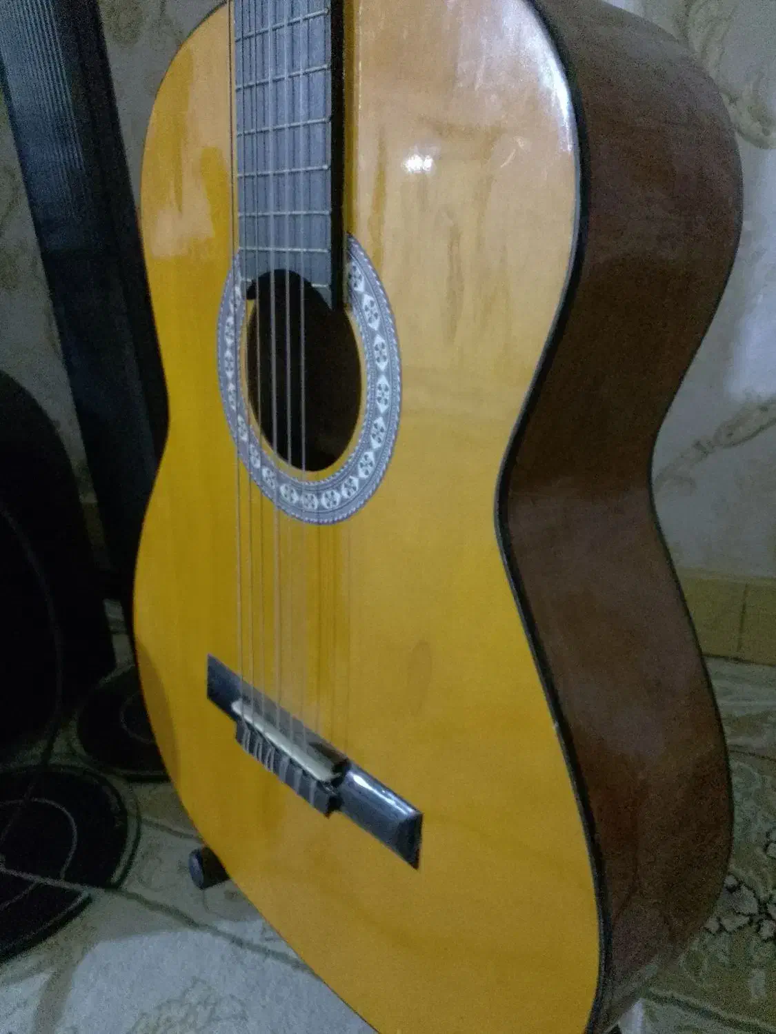 گیتار سفارشی  با پایه ی فلزی|گیتار، بیس، امپلیفایر|ایوان, |دیوار