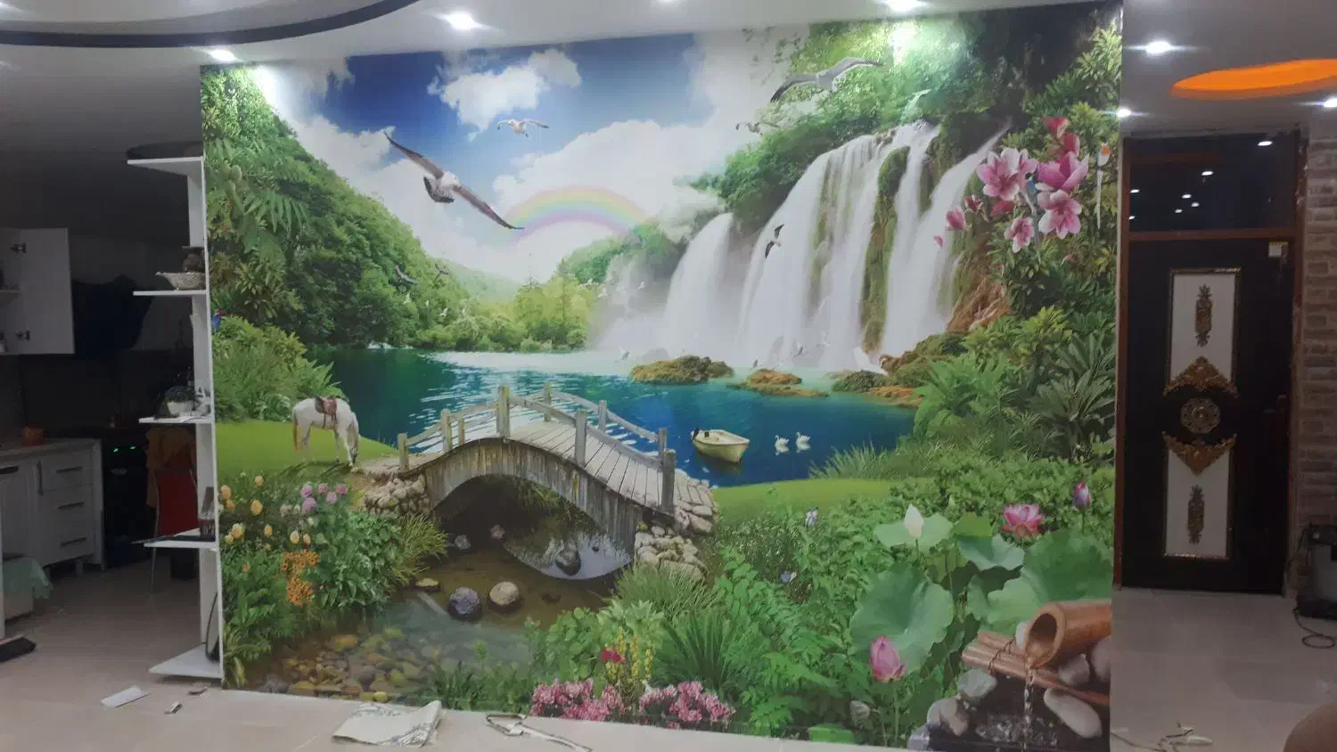 نصاب کاغذ دیواری وپوستر سه بعدی|خدمات پیشه و مهارت|اهواز, گلستان|دیوار