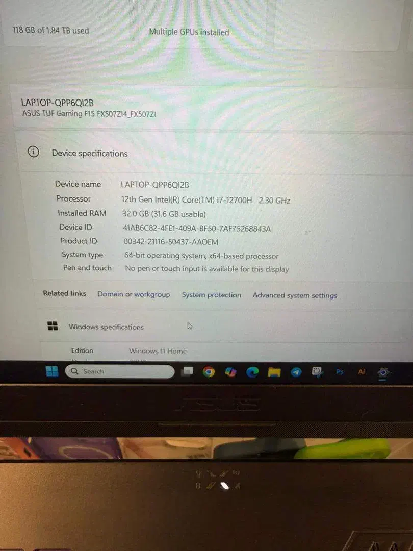 لپتاپ گیمینگ ایسوس مدل i7 12700|رایانه همراه|تهران, آسمان|دیوار