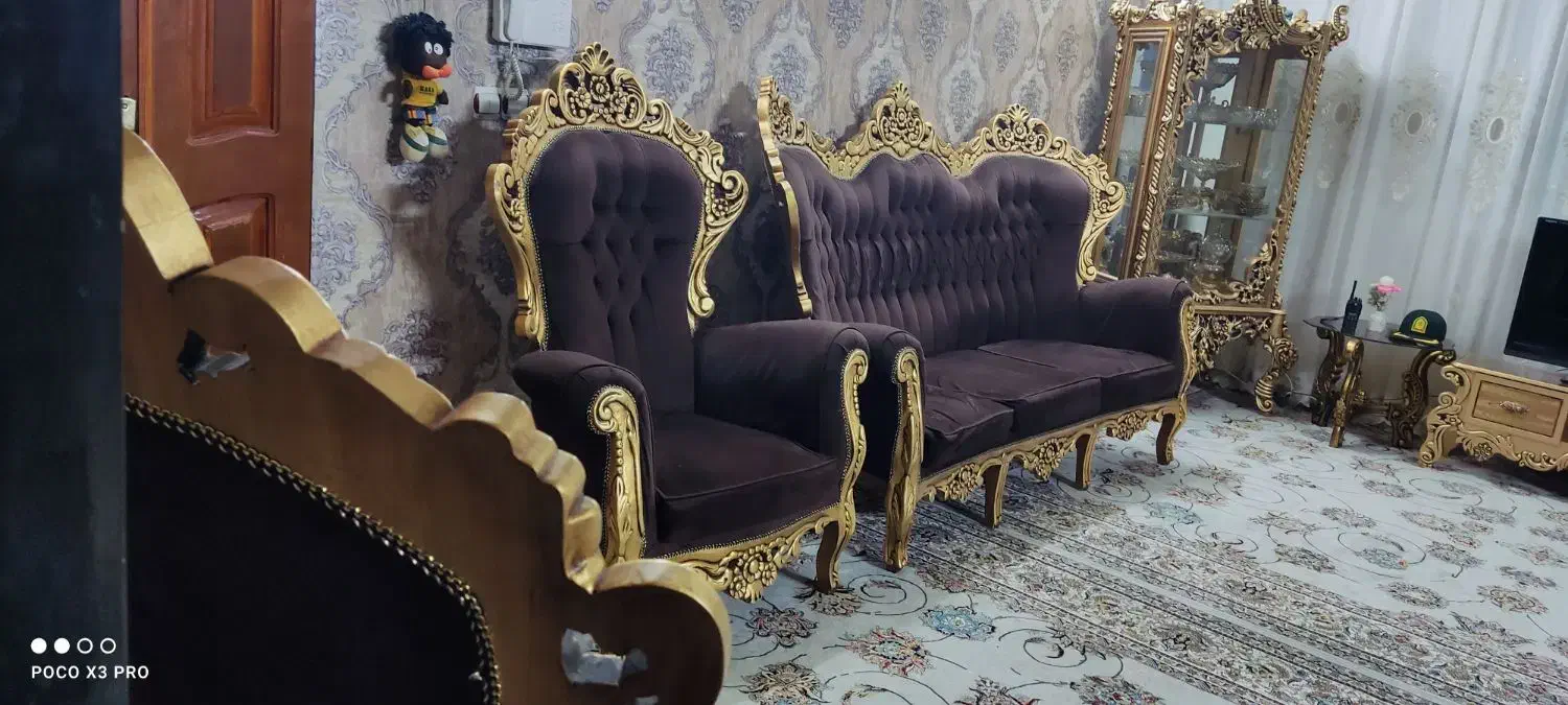 مبل  سلطنتی 9نفره|مبلمان خانگی و میز عسلی|بجنورد, |دیوار