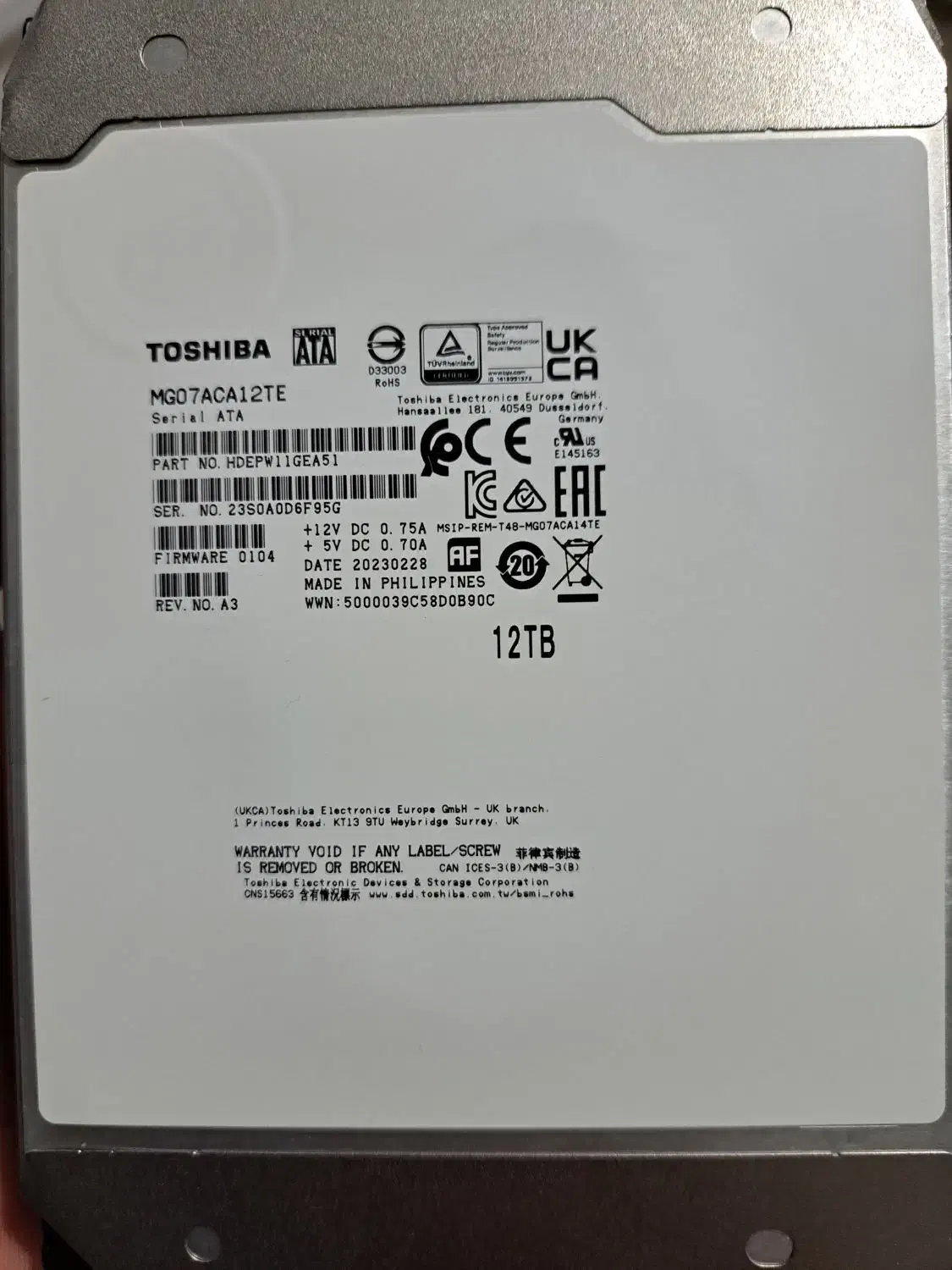 هارد ۱۲ ترا توشیبا|قطعات و لوازم جانبی رایانه|اسلام‌شهر, شهرک احمدیه|دیوار