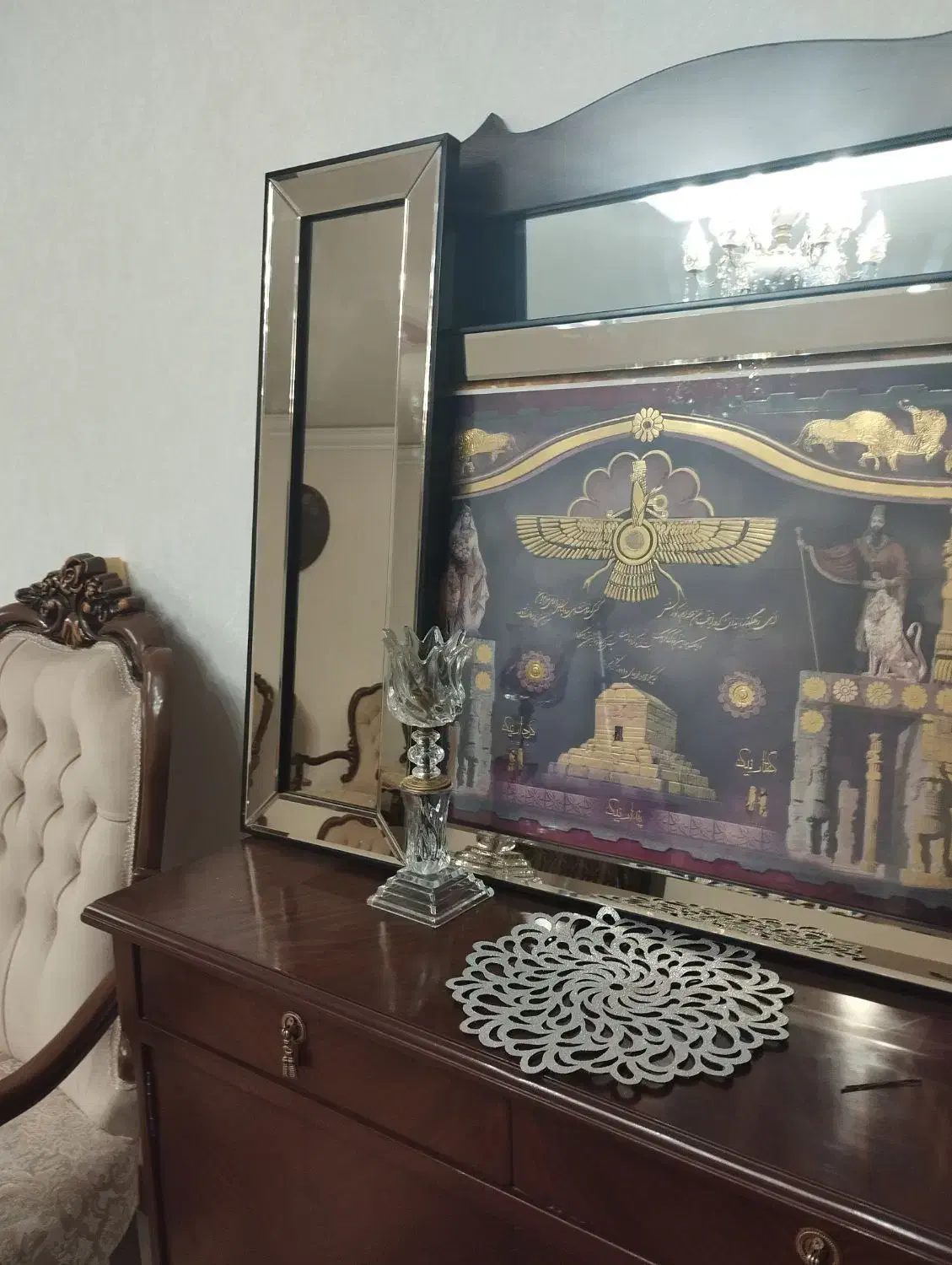 تابلو آینه ای سه تیکه|تابلو، نقاشی، عکس|بهارستان, |دیوار