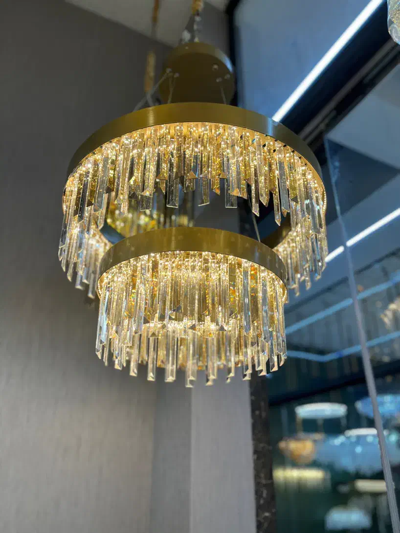 لوستر کریستال آرتین مدرن ۶۰×۴۰ دوطبقه|لوستر و چراغ آویز|تهران, نیروی هوایی (پیروزی)|دیوار